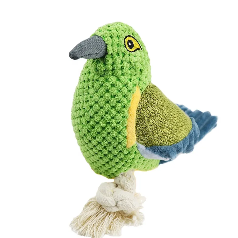 custom characteristic sound molar green dog plush bird toy dog bite resistant sound toy manufacturers