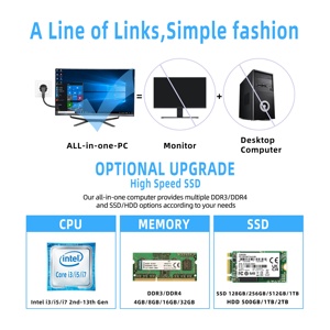 Curved Screen 27 Inch Allinone Desktop Pc Intel Core I5 I7 I9 4th Generations RAM SSD 128GB All in One Pc - Product Image 6