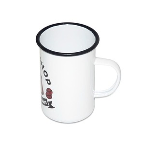 OEM ยี่ห้อพิมพ์ที่กําหนดเองประทับตราเคลือบเหล็กกาแฟเคลือบโลหะถ้วยสูงถ้วยสูงแก้วแก้วเคลือบพร้อมการพิมพ์