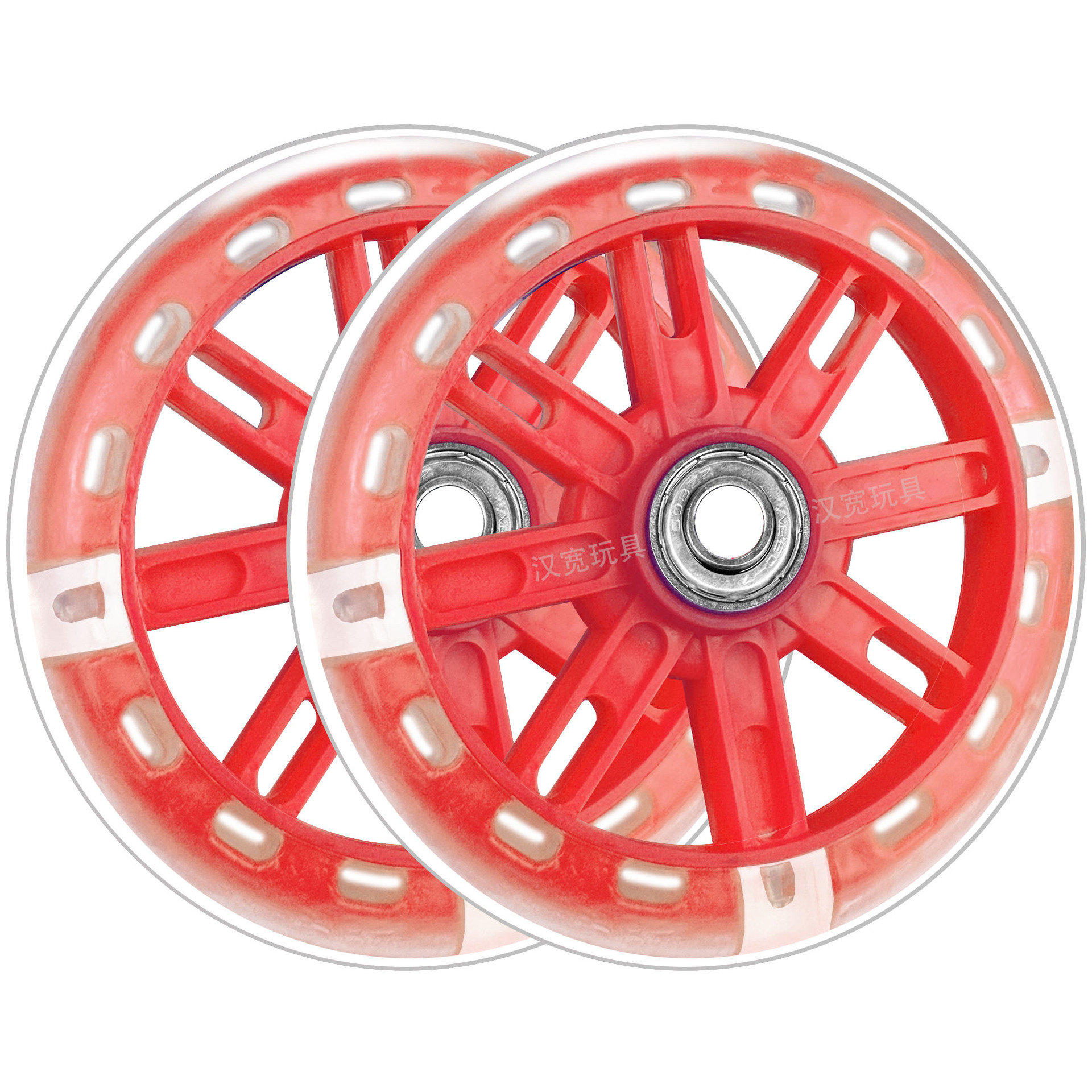 Only the red wheel.