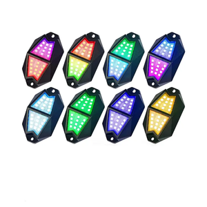4-12 bakla renkli Off Road RGB 9W LED RGBW 4x 4 kaya ışıkları donanımı APP denetleyici Led Underglow işıklar kovalayan arabalar için Polaris - Product Image 1