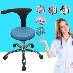 Bangku kursi <span class=keywords><strong>Dental</strong></span> bulat dengan sandaran, cincin kaki roda Putar ponsel dan dapat disesuaikan untuk Lab gigi asisten perawat dokter - Product Image 1