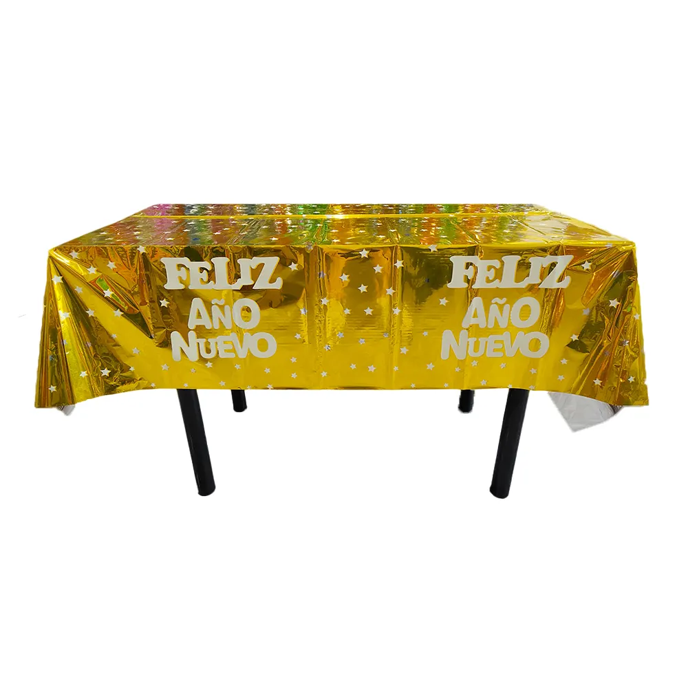 Mantel estampado español 137*183 Manteles impresos dorados de alta calidad para decoraciones de fiestas temáticas de Carnaval