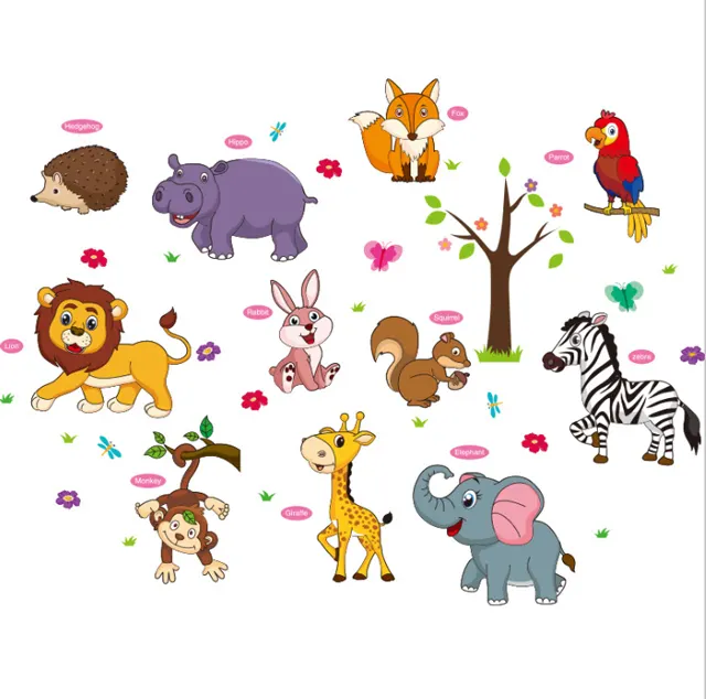 Adesivo da parete con palloncino per cartoni animati adesivo per animali da camera per bambini decorazione per la scuola materna adesivi murali per la decorazione della stanza del bambino