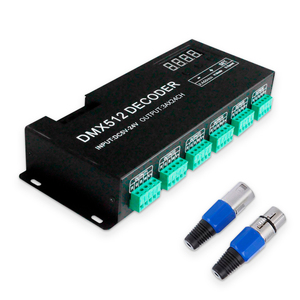 Direkt ab Werk DC5 24V PWM-Steuersignal 24 Kanäle Digitaler RGBW DMX512 LED-Decoder für DMX RGBW-Beleuchtung - Product Image 1