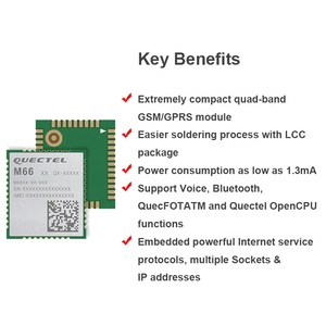 Quectel 2g模块M66超小型四频GSM模块GPS模块基于最新的2G芯片组具有LCC封装 - Product Image 3