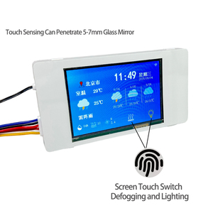 12V 5A 60W Tuya WIFI LEDライトCCT調光タッチセンサースイッチミラーLCDタッチセンサー時間と天気温度表示付き - Product Image 4
