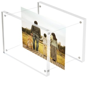 Customizable Acrylic Block Picture <strong>Frame</strong> with Strong Magnet Back 3x4 8x10 <strong>11x17</strong> Frameless Wall Table Display Gift - Product Image 2