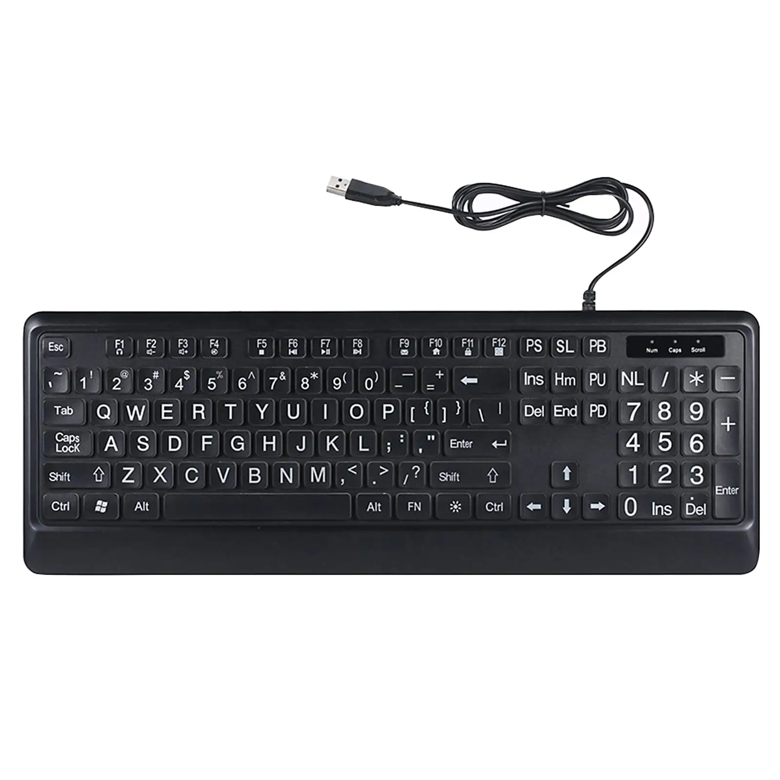 Kozh nuevo Mewmewcat Usb letra impresa interfaz tricolor letra grande con cable retroiluminado teclado de ordenador con agrandar secundario