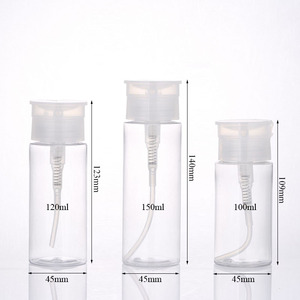 In Stock <strong>Wholesale</strong> Refillable Push Down Pump Dispenser <strong>Bottle</strong> for Alcohol Acetone Nail Polish <strong>Makeup</strong> Remover 100ml 120ml 150ml - Product Image 3