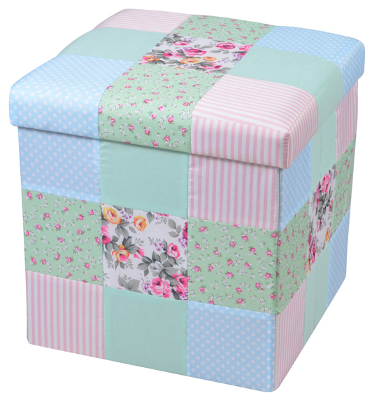 cotton linen printing storage ottoman and collapsible stool square foldable seats new ottoman beach