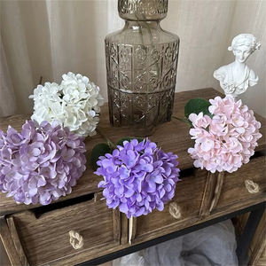 Hot Bán Nhân Tạo Hoa Đầu Duy Nhất Màu Trắng Màu Hồng Tú Cầu Lụa Tú Cầu Hoa Cho Đám Cưới Đảng Trang Trí Nội Thất - Product Image 6