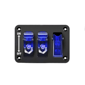 3 Gang geçiş anahtarı 12V Rocker anahtarı paneli ile LED ışık ve kapak kapak ağır ON/Off anahtarı plaka 3 Pin SPST - Product Image 5