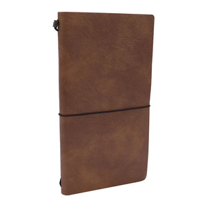 PU Leather Cover Traveler <strong>Notebook</strong> Journals Brown 4.9x8.5&quot; Elastic <strong>String</strong> Bands Brown PU Leather <strong>Notebook</strong> Kraft Notepad - Product Image 1