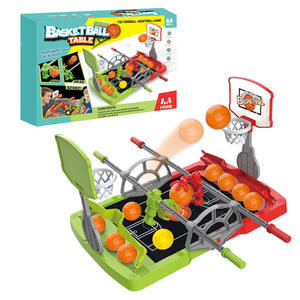 ミニ卓上サッカー & バスケットボールボードゲーム子供用プラスチックデスクゲームFoosballプレーヤー & テーブルバスケットボール - Product Image 1