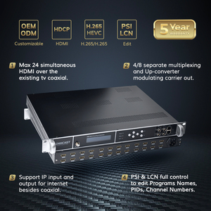 Modulador digital de 8 canales, HD codificador, modulador de 24 H DMI a 16 DVB-T ATSC, modulador de vídeo digital de RF, de vídeo digital, de 30 W