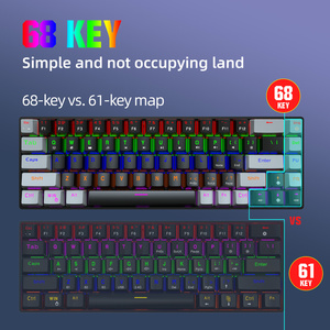 HXSJ V800 Mechanical Gaming <strong>Keyboard</strong> 68-<strong>Key</strong> Electronic <strong>Computer</strong> with RGB <strong>Lighting</strong> and CE Certified Mini Laptop - Product Image 2