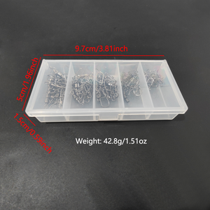 箱入りLuyaトリプルスイベルリング留め具8形リングリンカーピンバックル釣りギア用強化ピン付き50個 - Product Image 6