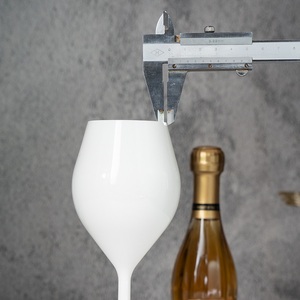 Custom 4oz 130ml White Colored Wine Glass Hard Thick Walled Blue Acrylic Plastic PS Personalised champagne Flute Glasses - Product Image 6