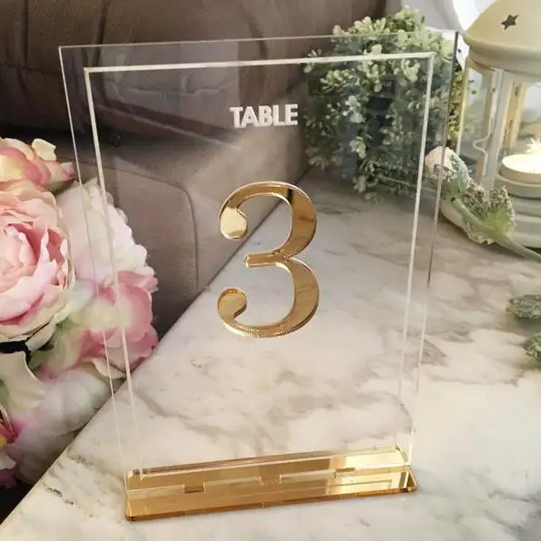 Numeri da tavolo per matrimoni in acrilico con supporti numeri da tavolo trasparenti segni e supporti perfetti per eventi e feste di ricevimento