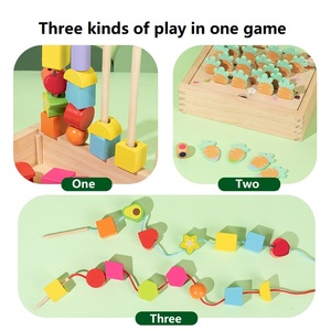 YUCI Wooden <strong>Shape</strong> <strong>Sorting</strong> Toys Colorful Intelligence Geometrical <strong>Shape</strong> Multifunctional Beads Wooden Block Box for Toddler - Product Image 2