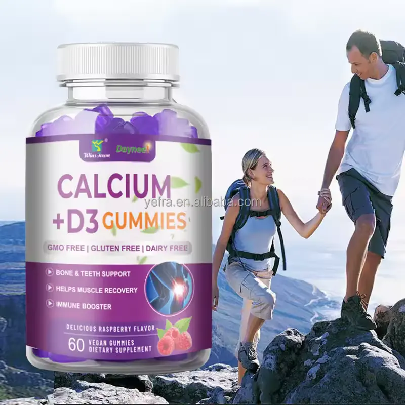 Vitaminas D3 gomas de cálcio frutas e legumes vitaminas triciclo fosfato de cálcio fosforo gomas de cálcio OEM ODM