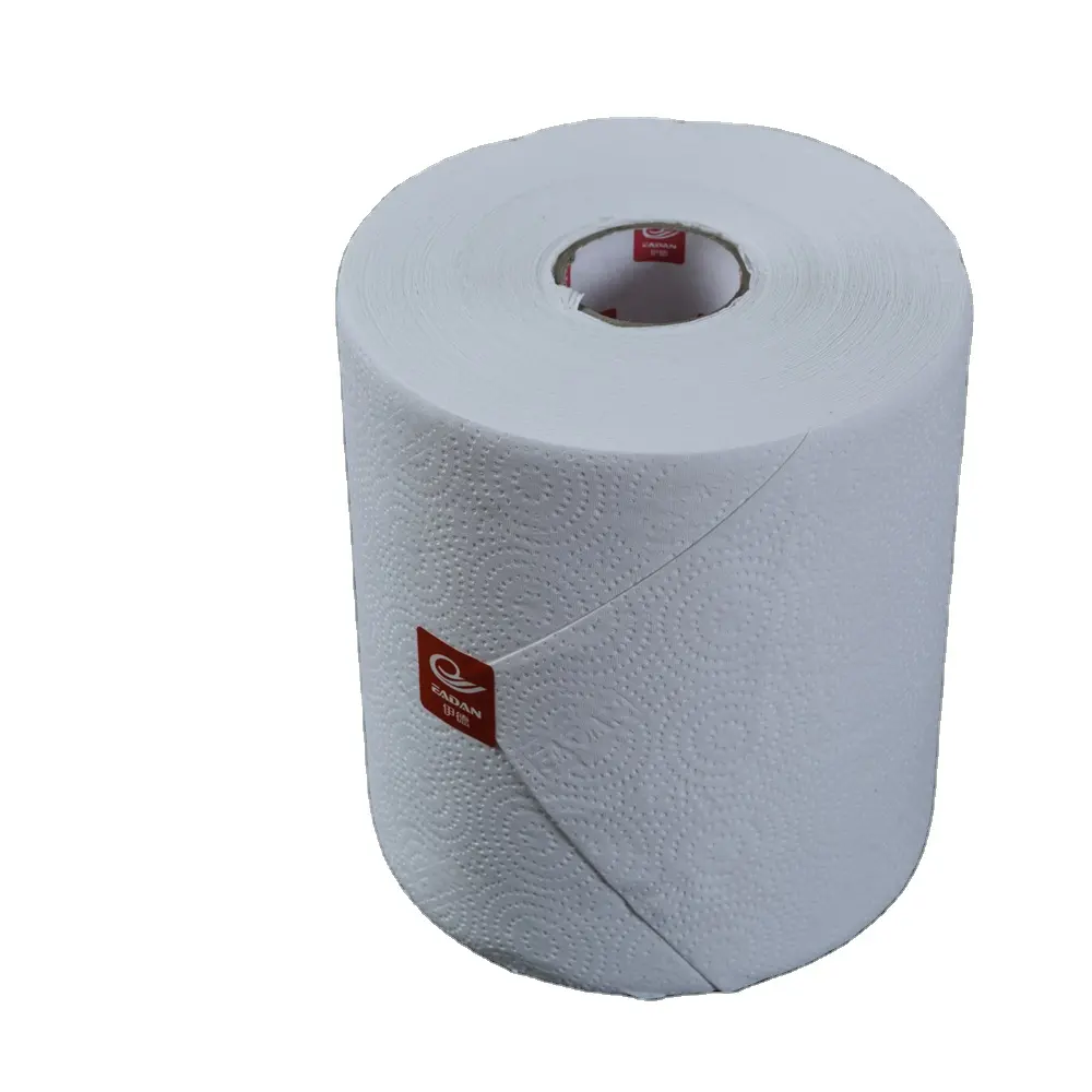 Papier de salle de bain personnalisé en bambou 2 couches, rouleau de papier toilette en relief