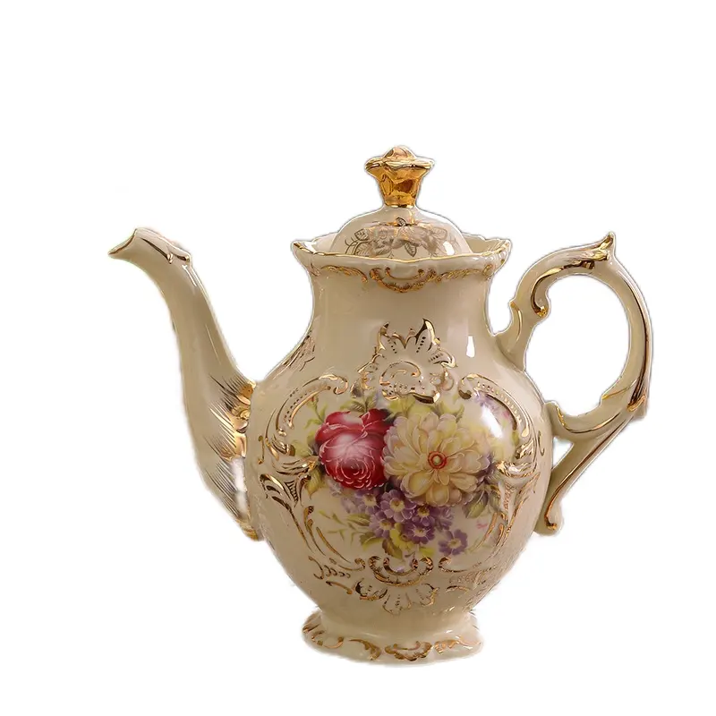 Conjunto de chá europeu de porcelana, conjunto de chá com bandeja, à tarde, xícara de café, xícara de água, bule para casa, 701