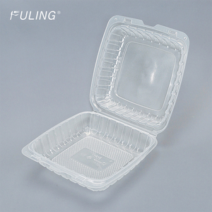 FULING 9x9 8x8 9x6 6x6 inç MFPP menteşeli konteyner gitmek için kutuları restoran eko kapaklı temizle gıda kapları çıkar - Product Image 2
