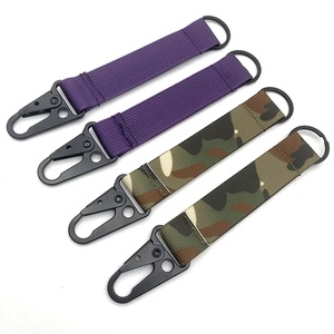 YYX özel siyah mor Camo boş düz anahtarlık karabina bilek naylon kayış kartal toka ile kısa kordon - Product Image 5