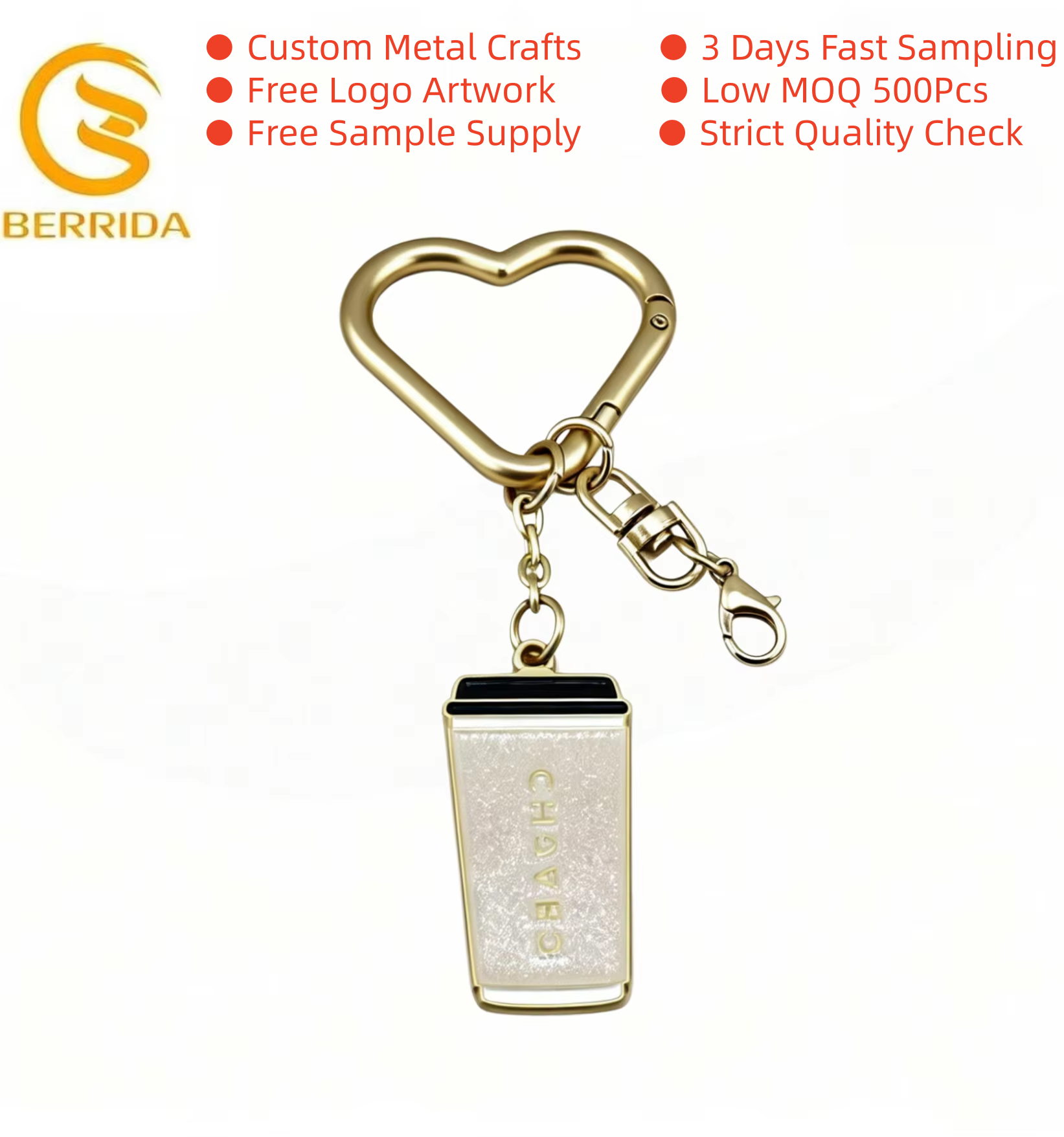 Heart Carabiner Metal Keychain
