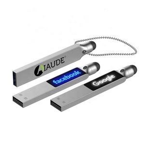 Regalo de promoción, unidad Flash USB portátil, pantalla táctil, unidad Flash USB de Metal agradable Popular con logotipo Led, Memoria USB plana 3,0 - Product Image 2