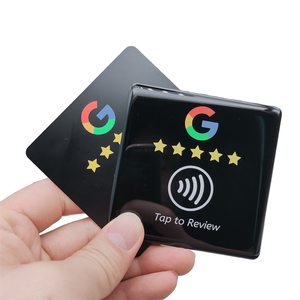 Factory Customize 80*80/100*100/120*120mm <strong>PVC</strong>/Acrylic NFC <strong>Review</strong> Card Ntag216 google <strong>Review</strong> Epoxy Card - Product Image 2