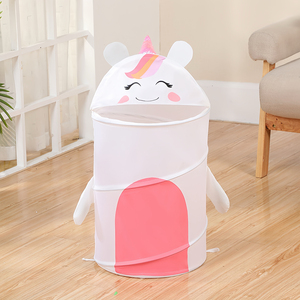 Dễ thương Pop Up xách tay giặt giỏ cản trở nhà gấp đầy màu sắc Polyester túi cá mập trẻ em quần áo lưu trữ giỏ xô - Product Image 5