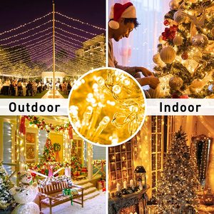 Cadena de luces LED que cambia de Color 600, luz de Navidad Multicolor para exteriores, impermeable con temporizador para decoración de Navidad de árbol - Product Image 4