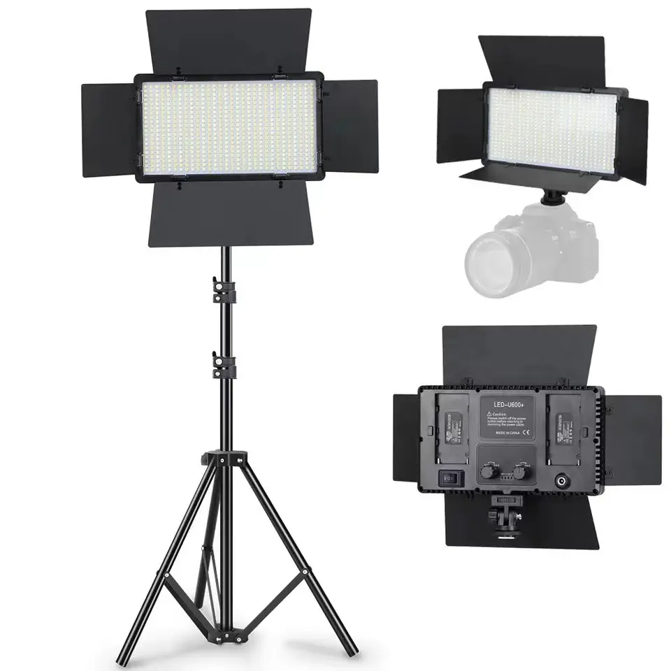 Nuevo conjunto de equipo fotográfico profesional, panel de relleno de pantalla digital, luz de estudio fotográfico, soporte de trípode, luz de anillo LED de vídeo