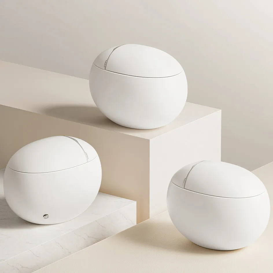Neues Design Sanitärkeramik Eiförmiges intelligentes Wasserschrank Badezimmer Keramik automatische Keramik-Bodenmontage intelligente Toilettenschüssel