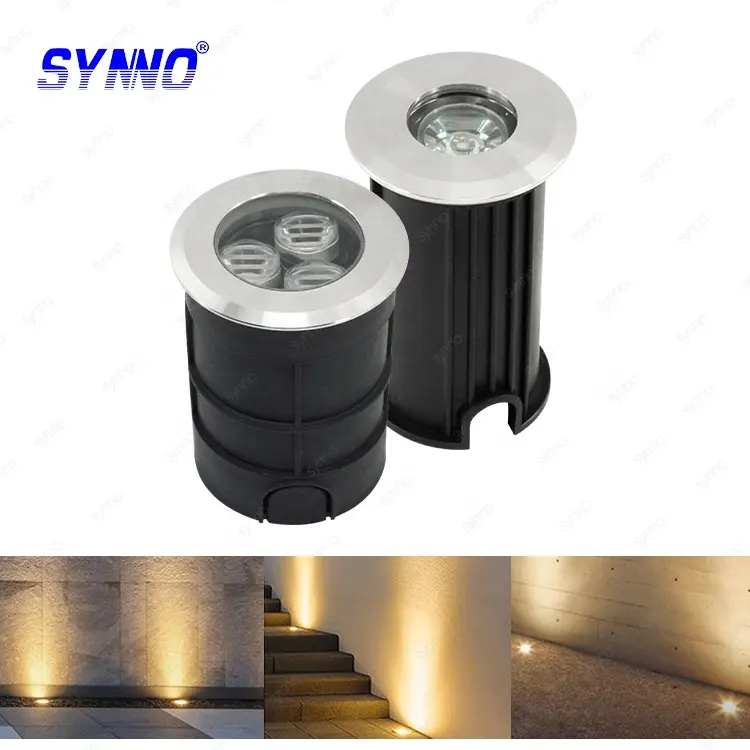 Luminária led de aço inoxidável ip67, à prova d' água, para áreas externas, piso embutido, iluminação para escada, lâmpada subterrânea, para jardim, luz redonda