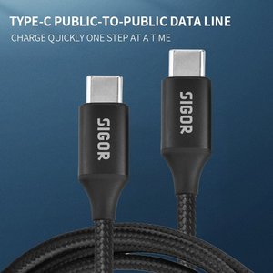 5A高速充電データケーブルナイロンブレイド2 in 1対応USB-Cチップiphone充電器ケーブル - Product Image 3