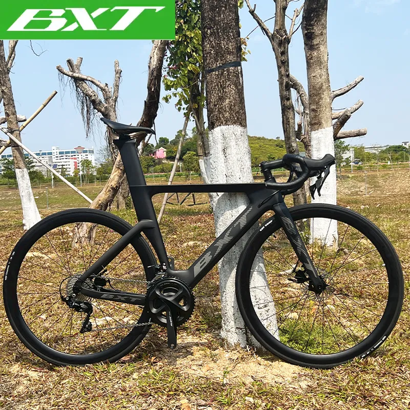 Bicicleta de carretera Carbono 700C Freno de disco Full Carbon Aero Shaping On Road 2*11 Speed Complete Full Carbon Road Bike Shimano Groupset