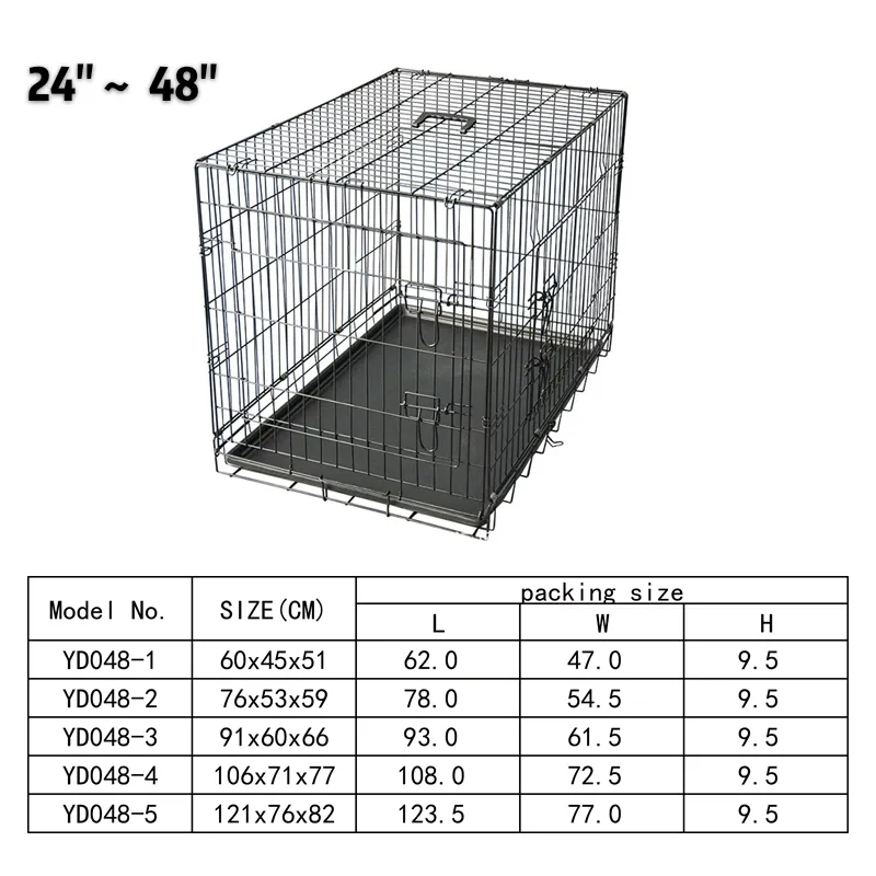 Pliante décorative En Métal Fil Cages à Chien Caisse Chenil Pour Animaux de Compagnie Fabricant de Cages Pour Animaux de compagnie, Transporteurs et Maisons de Couchage Pour Animaux De Compagnie pour Chiens ISO9001