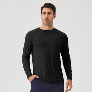 Özel toptan serin hissediyorum UPF 50 + spor hızlı kuru kas bina spor giyim erkekler açık koşu yüksek elastik spor T Shirt - Product Image 2