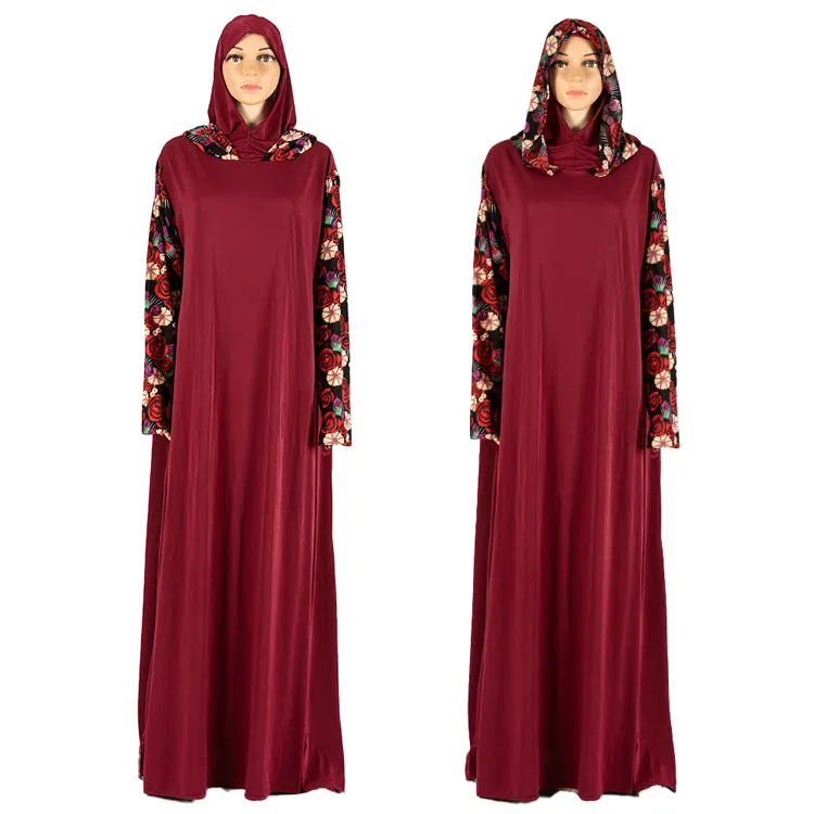 Robe à Double Hijab en Patchwork pour femmes et filles musulmanes, Abaya à capuche, taille 2XL/3XL/4XL/5XL, vêtements de prière quotidienne islamique, nouveau modèle