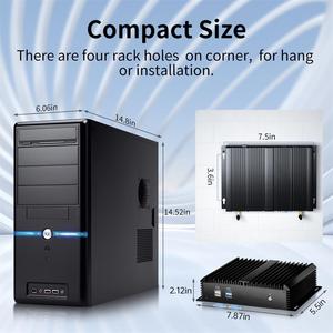 インダストリアルミニPC Fanless Intel I7 5500uデュアルRJ45 LANポート16gb RAM DDR3 X86 Linuxデスクトップ中古組み込みインダストリアルコンピュータ - Product Image 5