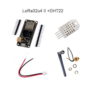 868MHz-915MHz LoRa32u4 II Temperatur-Feuchtigkeitssensor-Kit LoRa-Modul mit Antenne und DHT22-Temperatursensor für Arduino