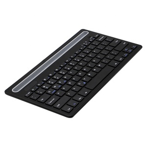 Fábrica al por mayor OEM/ODM Dual Bluetooth Channel Bluetooth Keyboard Teclado inalámbrico con ranura para iPad y teléfonos, iOS Android