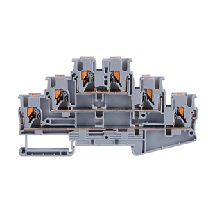 PT2.5-3L 26-12AWG 500V 20A Double-Layer Quick Wiring Wire Connector Combined <strong>Push</strong> in <strong>Spring</strong> Screwless Din Rail <strong>Terminal</strong> <strong>Block</strong> - Product Image 1