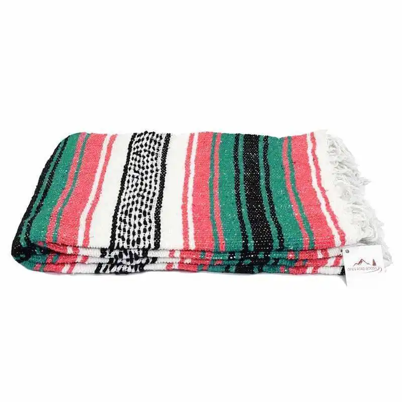 Manta tejida Mexicana para la playa, manta de 130x170cm para sofá, cama, mesa, Picnic en casa, manta geométrica, manta de punto con borla