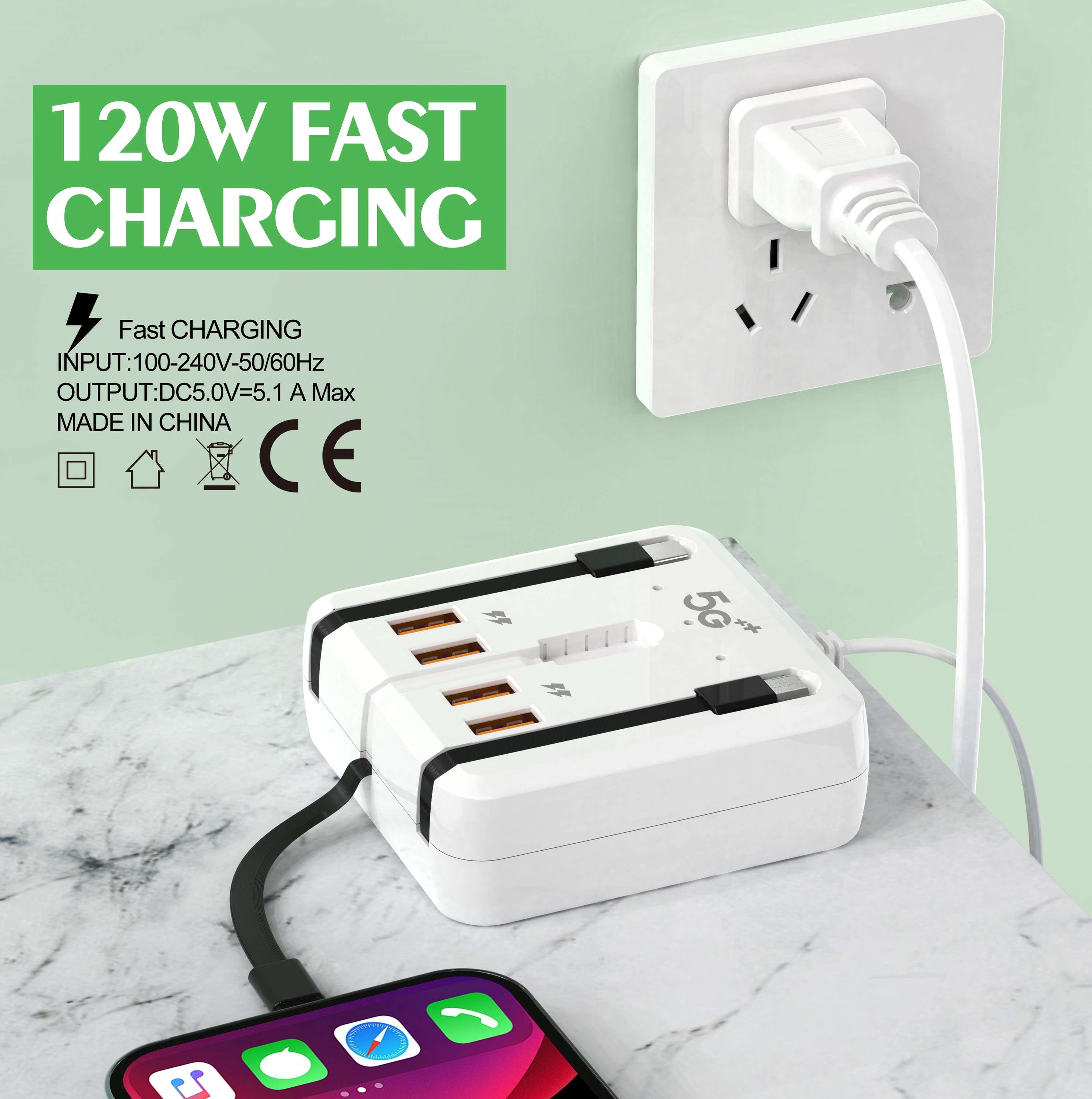 Enchufe estadounidense 4USB