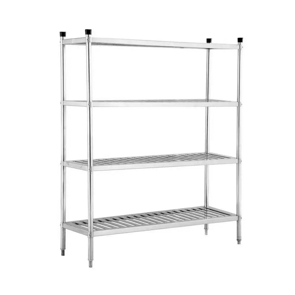 Stock Shelves Hot Sale 5 Tires Adjustable Shelving Stainless Steel Racks Boltless Slot Iron Regal For Shipping